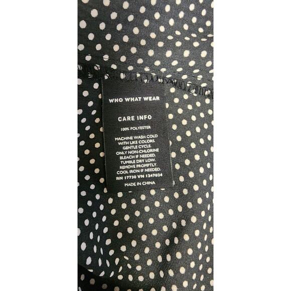who what wear Polka-Dots Long Bell Sleeve Black/ White Size Medium - Picture 9 of 9